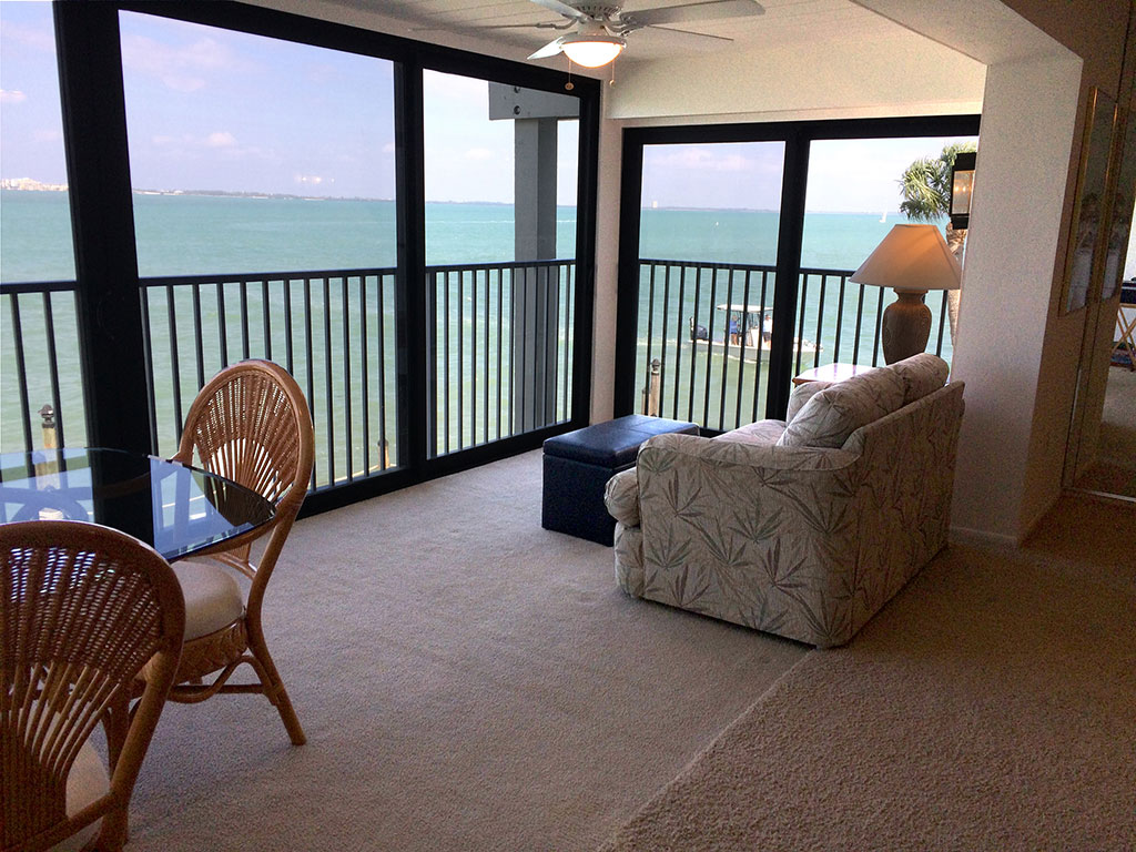 Looking north east toward Ft Myers Beach from the Main Floor living room.